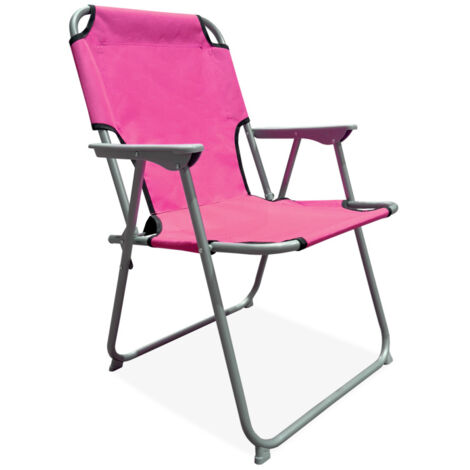 Linder Exclusiv Chaise rose pliante de jardin, portable, pour la plage ou le jardin, 57x54x75 cm, PO2600PI