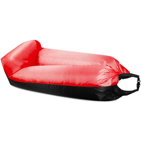 Aga Sac Gonflable LAZY BAG 230x70 cm Noir/Rouge (1/5)