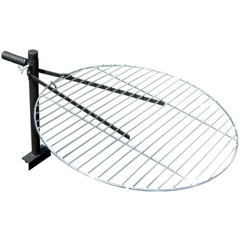 Grille de barbecue rotative 40 cm – Acier inoxydable durable – Support réglable pour viande et légumes – Compatible foyer portable – Linder Exclusiv Gmbh - MC4103