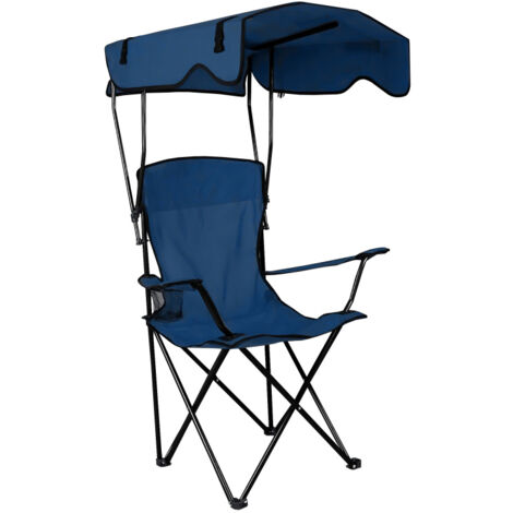 Aga24 – Chaise de pêche pliante avec auvent – Structure en acier – Résistante aux intempéries – Dossier et accoudoirs confortables – Charge max 120 kg