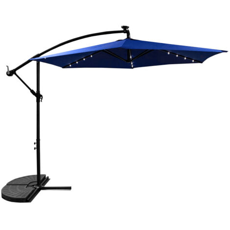 Aga Parasol de jardin 300 cm Bleu foncé avec éclairage LED (1/5)