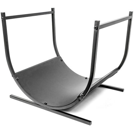 Aga Porte bûche pour cheminée en forme ovale en acier, fond solide, support de stockage de bois DS5771 (1/5)