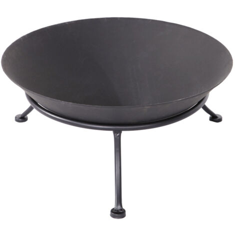 Brasero portable 50 cm en fonte – Foyer rond 2 mm – Socle acier – Pour grillades et ambiance chaleureuse – Hauteur 23 cm – Linder Exclusiv