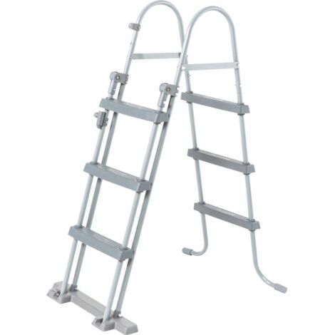 Bestway – Échelle de sécurité pour piscine 107 cm – Marches antidérapantes – Cadre en métal anticorrosion – Conforme norme EN16713