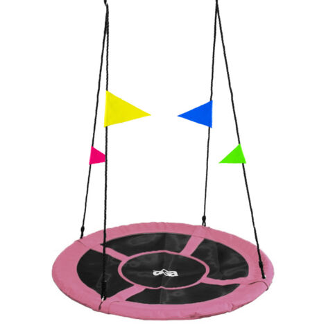 Aga Cercle suspendu à bascule 120 cm Rose avec drapeaux