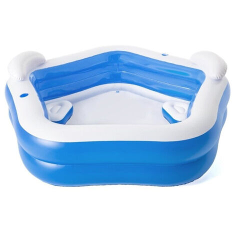 Bestway – Piscine gonflable Family Fun 213x207x69 cm – Capacité 575 litres – 2 sièges et appui-tête – 54153 (1/5)