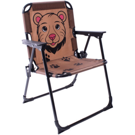 Vieux Fauteuil Pliant En Métal Pour Enfant – Camping Vintage – Occasion