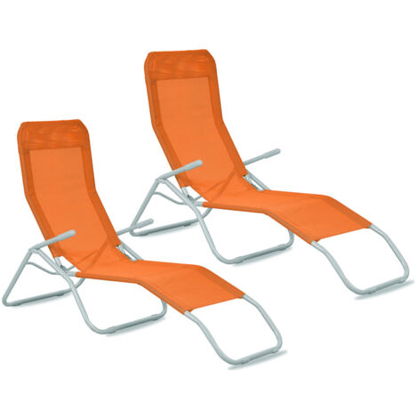Aga 2x Chaise longue de jardin SIESTA Orange