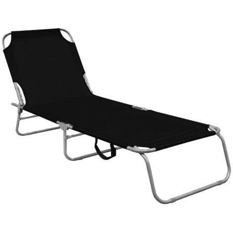 Aga Chaise longue de jardin réglable Noire