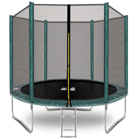 Aga SPORT TOP Trampoline 250 cm Vert foncé + filet de protection + échelle