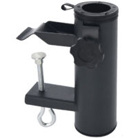 Support pour parasol de balcon en acier noir – Fixation pour mâts jusqu'à 48 mm – Installation sur balustrades – Résistant aux intempéries – Linder Exclusiv