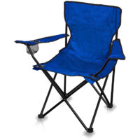 Chaise de pêche pliante ANGLER PO2431 – Structure en acier – Dossier avec accoudoirs et porte-gobelet – Résistante aux intempéries – Mojawo