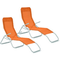 Aga 2x Chaise longue de jardin SIESTA Orange