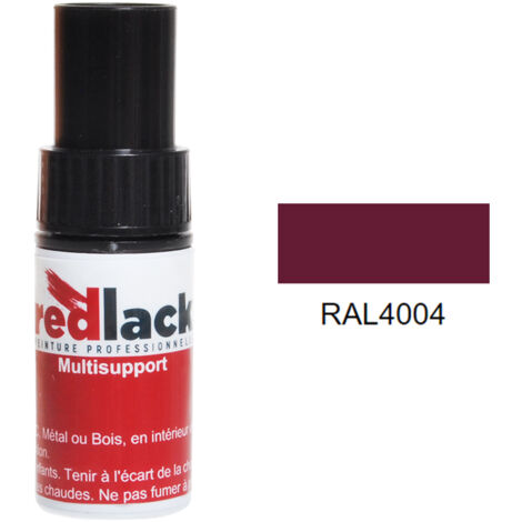 Retuschefläschchen mit Pinsel 9ml – RAL 4004 - Seidenmatt - Burgunderviolett - für verschiedene Oberflächen - Redlack