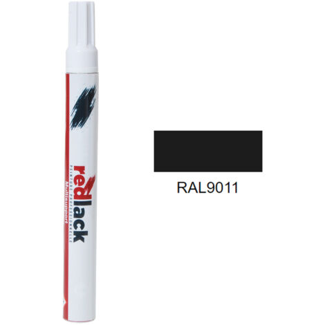 Retuschierstift 8 ml – RAL 9011 - Matt - Graphitschwarz - für verschiedene Oberflächen - Redlack (1/2)