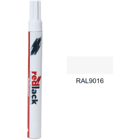 Feltro Vernice per ritocchi 8 ml – RAL 9016 – Bianco traffico – multisupporto – Redlack (1/2)
