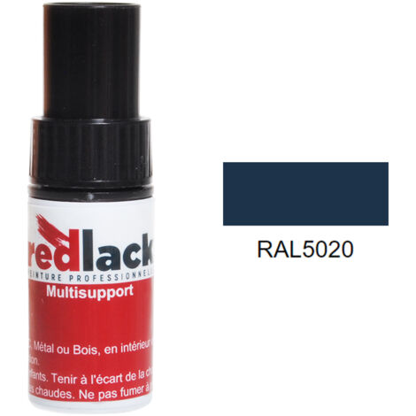 Flacone per ritocchi con pennello 9ml – RAL 5020 – Blu oceano – opaco – multisupporto – Redlack (1/2)