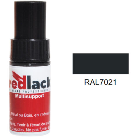 Flacone per ritocchi con pennello 9ml – RAL 7021 – Nero grigio – satinato – multisupporto – Redlack (1/2)