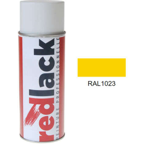 Pintura spray 400 ml – RAL 1023 Brillo – Amarillo tráfico – ideal para múltiples superficies – Redlack (1/2)