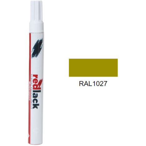 Fieltro retoque pintura 8 ml – RAL 1027 Satinado – Amarillo curry – para múltiples superficies – Redlack (1/2)