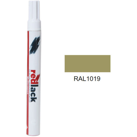 Fieltro retoque pintura 8 ml – RAL 1019 Satinado – Gris beige – para múltiples superficies – Redlack (1/2)