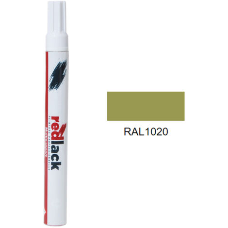 Fieltro retoque pintura 8 ml – RAL 1020 Brillo – Amarillo oliva – para múltiples superficies – Redlack (1/2)