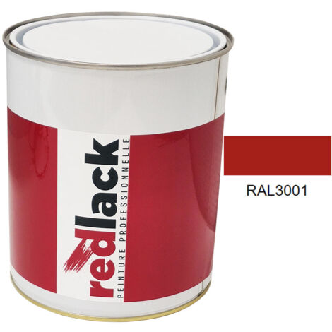 Bote de 3 L de pintura – RAL 3001 Rojo seguridad – satinado – para múltiples superficies – Redlack