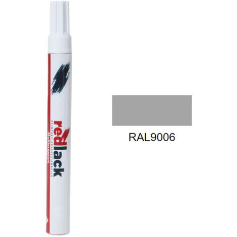 Fieltro retoque pintura 8 ml – RAL 9006 Satinado – Blanco aluminio – para múltiples superficies – Redlack (1/2)