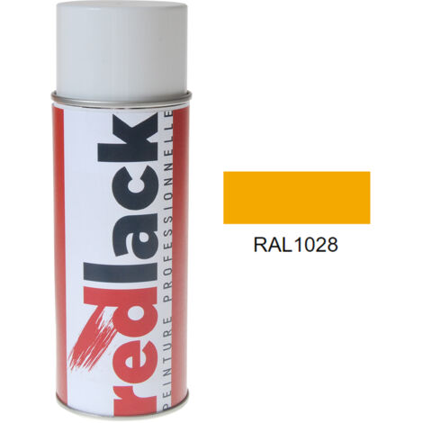 Pintura spray 400 ml – RAL 1028 Brillo – Amarillo melón – ideal para múltiples superficies – Redlack (1/2)