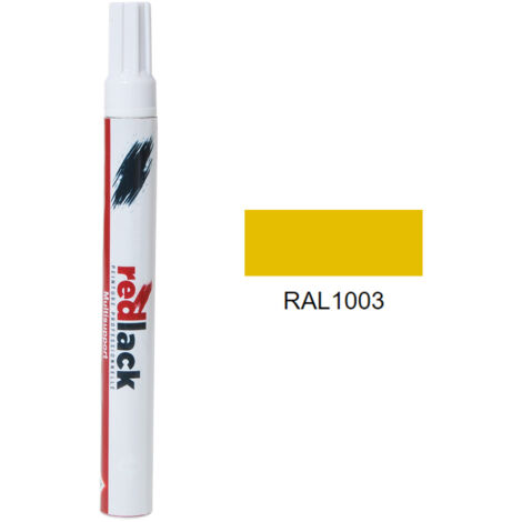 Fieltro retoque pintura 8 ml – RAL 1003 Satinado – Amarillo seguridad – para múltiples superficies – Redlack (1/2)