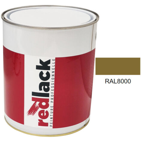 Bote de 3 L de pintura – RAL 8000 Marrón verdoso – satinado – para múltiples superficies – Redlack
