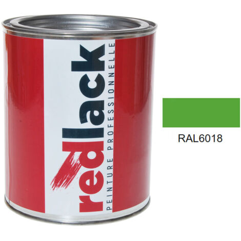 Bote de 1L de pintura – RAL 6018 Verde Amarillo – Mate – para múltiples superficies – Redlack (1/2)