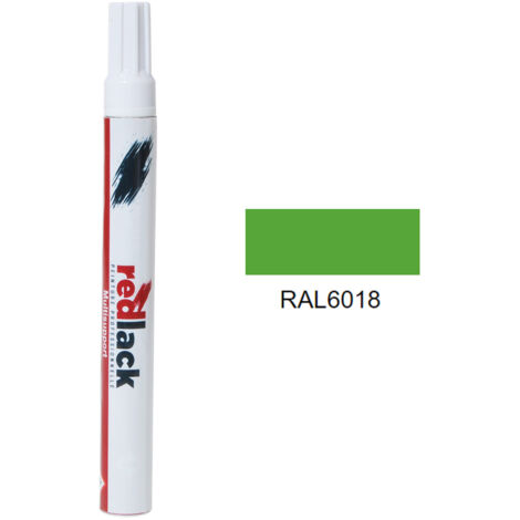 Fieltro retoque pintura 8 ml – RAL 6018 Brillo – Amarillo verdoso – para múltiples superficies – Redlack (1/2)
