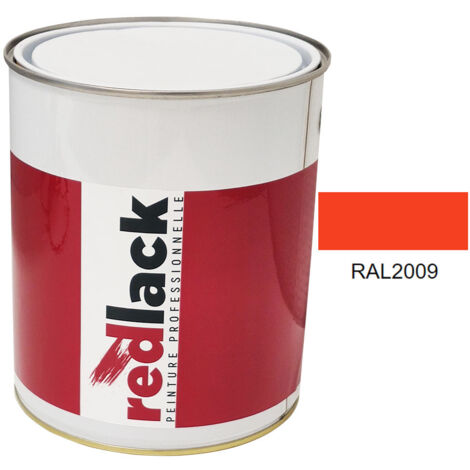 Bote de 3 L de pintura – RAL 2009 Naranja tráfico – mate – para múltiples superficies – Redlack (1/2)