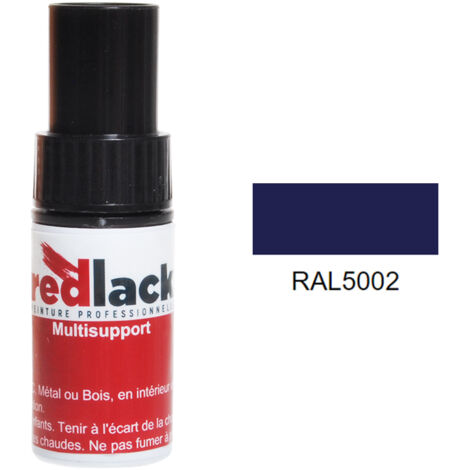 Frasco de retoque con pincel 9 ml – RAL 5002 – Azul ultramar – Satinado – para múltiples superficies – Redlack (1/2)