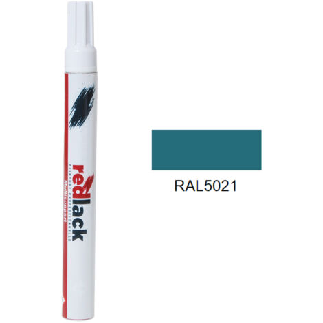 Fieltro retoque pintura 8 ml – RAL 5021 Mate – Azul agua – para múltiples superficies – Redlack (1/2)
