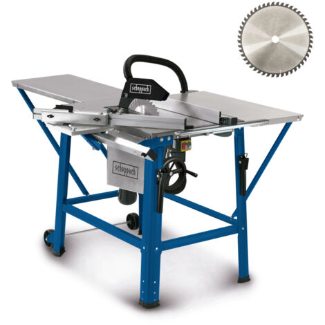 Scheppach Scie circulaire de table TS310 – 230V – 2200 W – Lame de 315 mm – Chariot coulissant, rallonge & élargissement de la table inclus