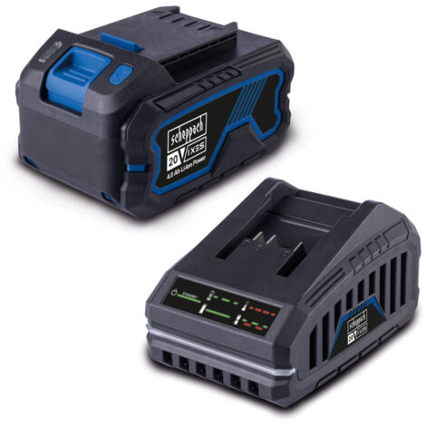Scheppach Starter-KIT IXES 20V - SBSK4.0 - Li-ion - Batterie et Chargeur 4.0 Ah - Temps de charge rapide - Témoin lumineux