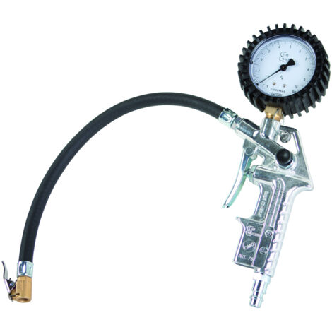 Scheppach – Pistolet de gonflage avec manomètre homologué NF – Gonflage précis pneus voiture, vélo, moto – Fonction dégonflage incluse