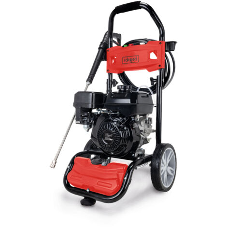 Scheppach Nettoyeur haute pression thermique HCP3000 - Moteur 212 cm3 - Cadre acier - Pression 241 bar - Débit 570 L/h -Raccord rapide - 5 embouts, lance de nettoyage et tuyau de 9,2 m (1/5)
