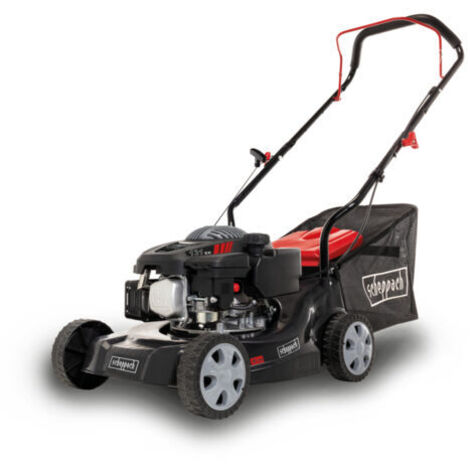 [JAMAIS UTILISÉ] Scheppach Tondeuse à gazon à essence MP132-40 – 3,3 CV – 2400 W – Largeur de coupe 40 cm – Bac de ramassage 35 L – Grandes roues – Hauteur de coupe réglable – Huile incluse (1/5)