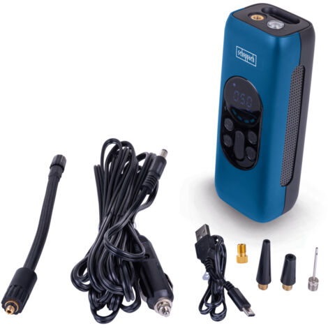 Scheppach Compresseur à main sans fil AC10/12V - 2000 mAh - Lithium-ion - débit d'air 16 l/min - puissance d'aspiration 13 l/min - 10,34 bar max -