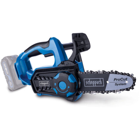 Scheppach Tronçonneuse sans fil BC-TCS200-X -20V- Brushless - guide chaine 20cm - longueur de coupe 17,5cm - vitesse 7m/sec - sans bat ni chargeur