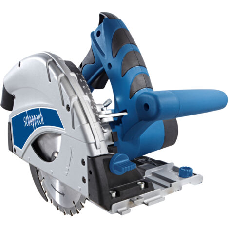 [JAMAIS UTILISÉ] Scheppach Scie plongeante PL55 – 230 V – 1200 W – Profondeur de coupe 55 mm – Joint creux 16 mm – Inclinaison de 0° à 45° – 2 rails de guidage inclus (1/5)