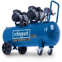 Scheppach – Compresseur d'air silencieux 2200W 100L 8 bar – Débit 510 L/min – Moteur 4 cylindres sans huile – 71 dB pour usage pro