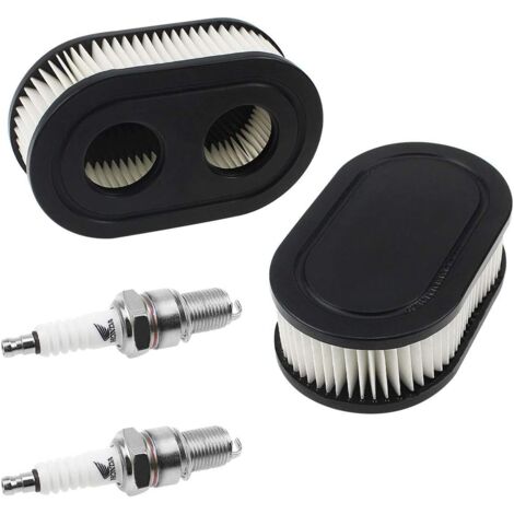 Filtre à Air pour Briggs & Stratton 798452 et 5432 Pièces de Moteur Filtre à Air pour Tondeuse à Gazon 593260 avec 2 Bougies d'allumage