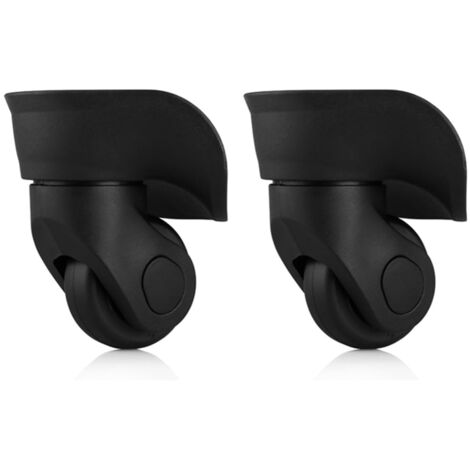 Roues de remplacement pour valise – 2 pièces en plastique léger – Installation rapide – Roulettes silencieuses pour chariot noir