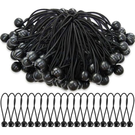 Lot de 75 tendeurs élastiques 15-30 cm – Caoutchouc durable résistant aux UV – Attaches pour bâches et chapiteaux – Usage camping