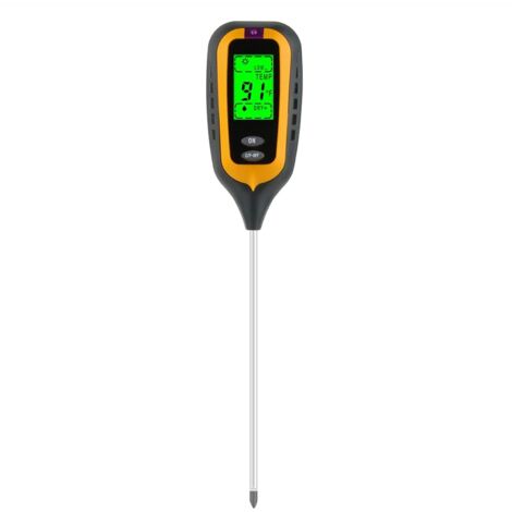 4 en 1 sol pH mètre de sol température du sol Solaire humidité PH Mètre Testeur for plantes de jardin Fleurs LCD Affichage(Square)