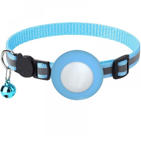 Collier pour chat réfléchissant bleu – Boucle de sécurité et clochette – Conception légère et douce – Compatible Airtag